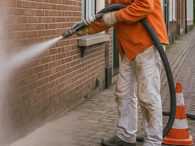 Gevel stralen in Rotterdam